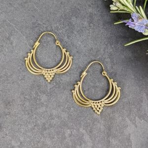 🦋LAST🦋 NWT Baizaar Brass Blossom Artisan-Made Hoops